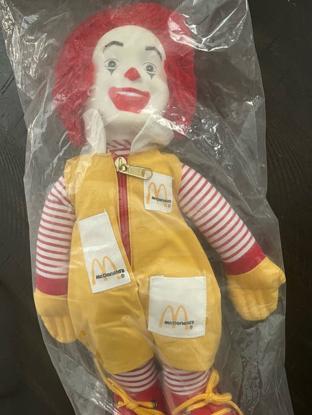 Vintage 1980s soft McDonald's Ronald McDonald Doll - Red Hair, Yellow Outfit